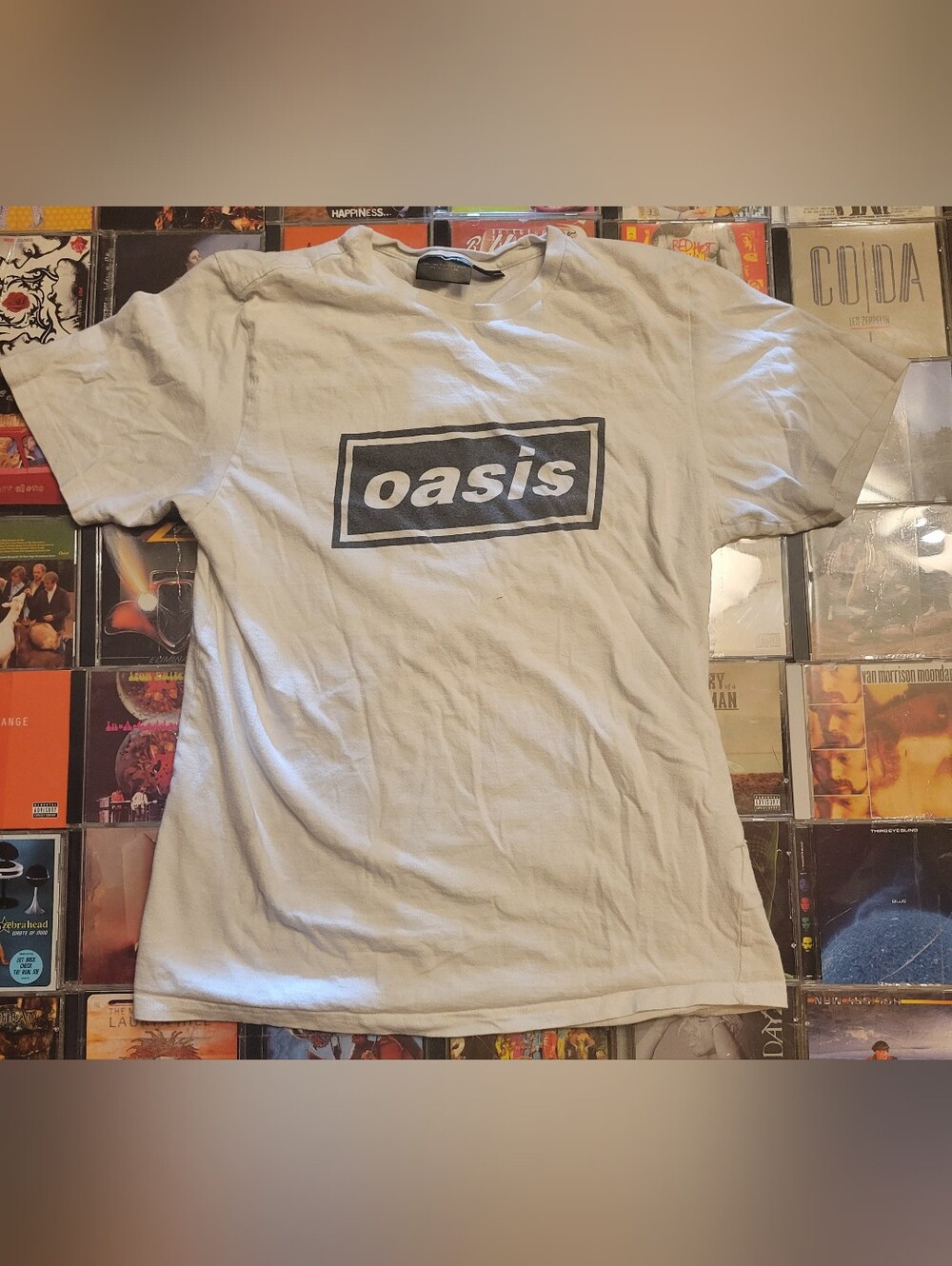 Oasis White T-Shirt with Black Logo